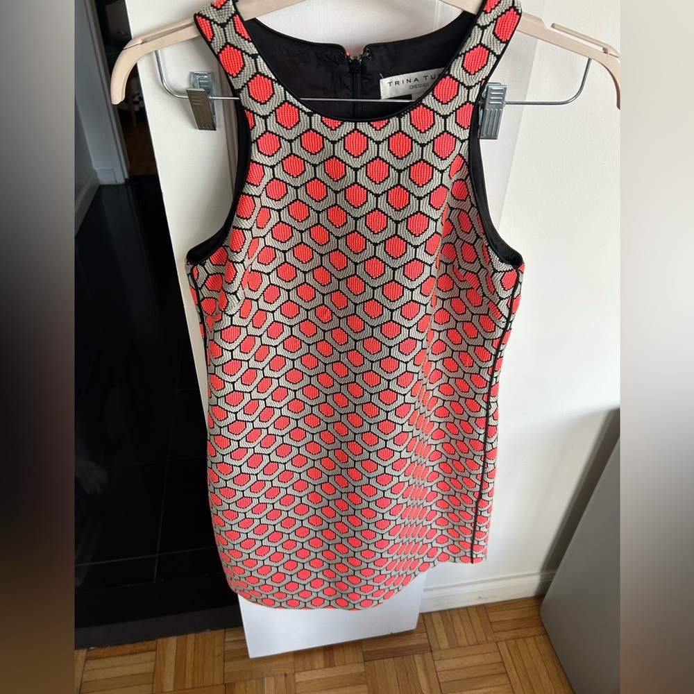 Trina Turk Pink/Tan Printed Dress Sz 6